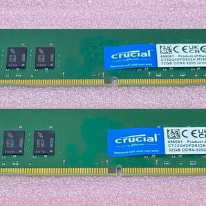 Crucial CT32G4DFD832A 2枚■PC4-25600/DDR4-3200 DDR4 UDIMM 64GB@32GB