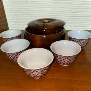 【山京陶器】山京陶器　湯呑み　菓子器セット