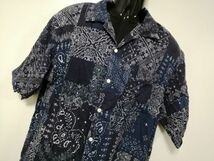 kkaa20 ■ ANTIQULOTHES ■ アンティクローズ シャツ トップス 半袖 開襟 ペイズリー 紺 ネイビー L_画像2