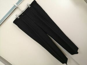 kkaa91 ■ ピースクラウン ■ パンツ スラックス ボトムス 1タック ストライプ ウール混 黒 94 XL