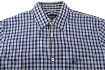 BURBERRY BLACK LABEL タータン チェックシャツ 39 刺繍 長袖 ロングスリーブ バーバリー ブラックレーベル ネイビー_画像1