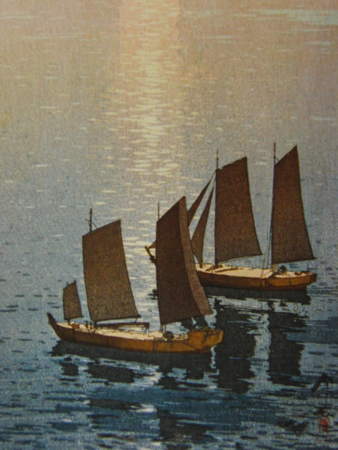 Hiroshi Yoshida, Seto-Binnenmeer [Glänzendes Meer], Seltenes Kunstbuch, In guter Kondition, Reisen, Landschaft, Neuer Rahmen mit Rahmen, Kostenloser Versand, Malerei, Ölgemälde, Natur, Landschaftsmalerei