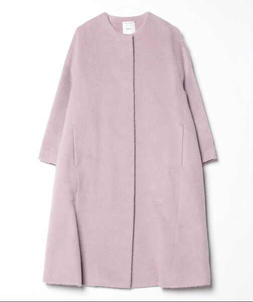 ebure アルパカ ウール シャギーノーカラーコート