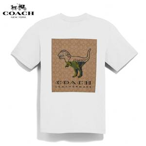 * new goods / regular goods *[COACH*3848-S] Coach general merchandise shop commodity! tops short sleeves T-shirt signature rekisi- white regular price 17,600 jpy prompt decision!!