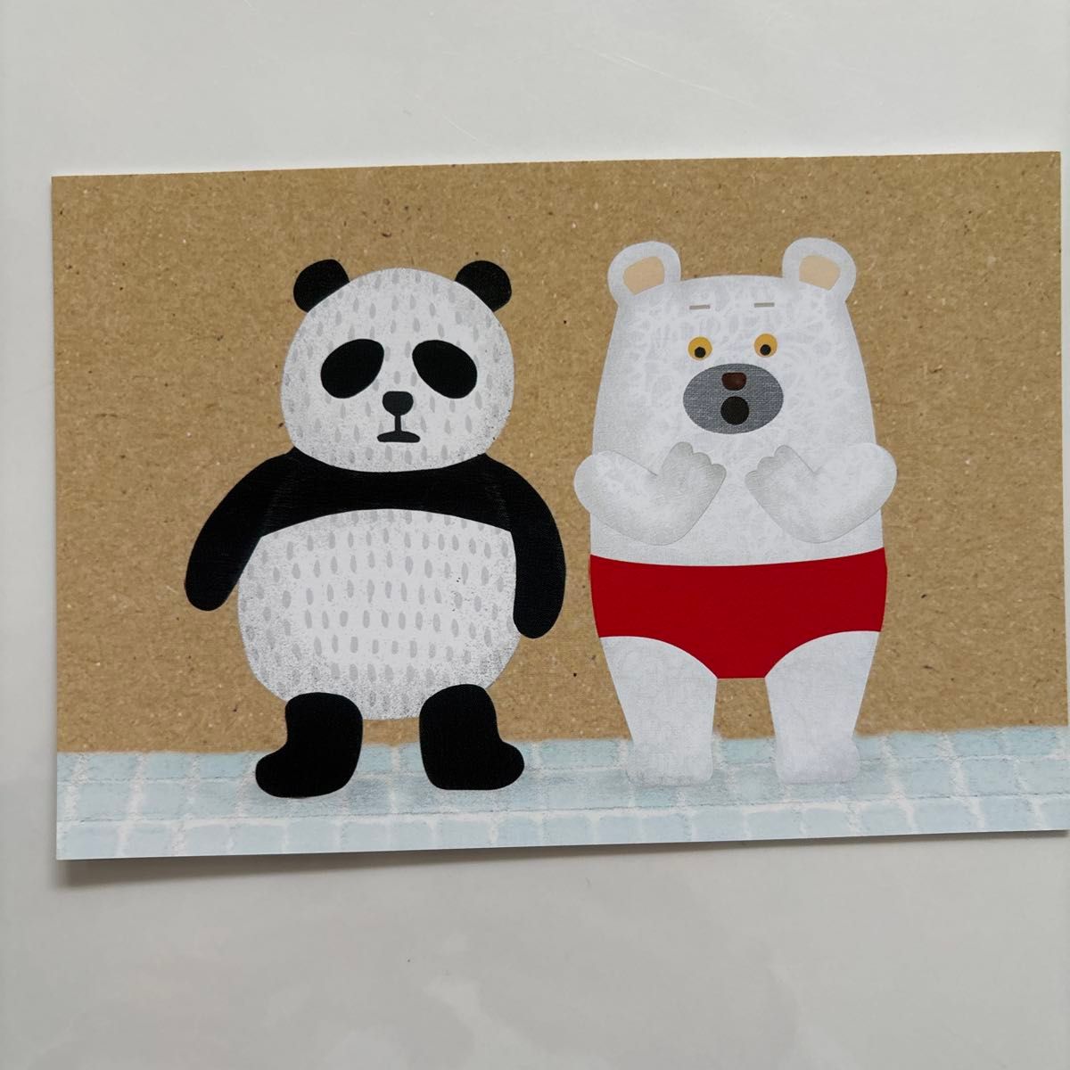 パンダ銭湯　しろくまのパンツ　ポストカード　ツペラツペラ　絵本　本　絵はがき　はがき　非売品　tupera tupera 