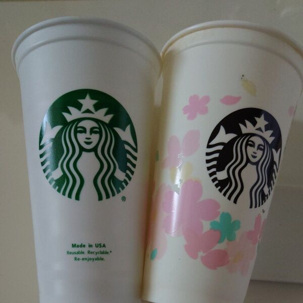 蓋無しスターバックス リユーザブルカップ 2個セット Made in USA SAKURA