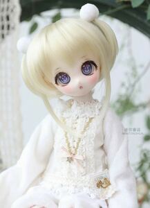 ウィッグ BJD 人形 1/3 かつら ゴールド ツインテール ドール