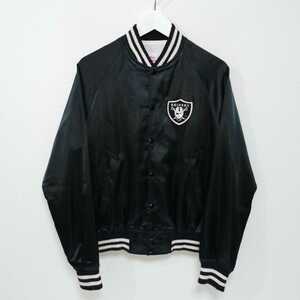 即決 S 80s レイダース RAIDERS サテン スタジャン ジャケット VINTAGE NFL USA製