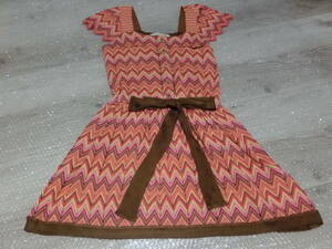 Chesty/ Chesty / stylish multi herringbone pattern manner knitted One-piece! pink orange other /sizeF/ outside fixed form possible 