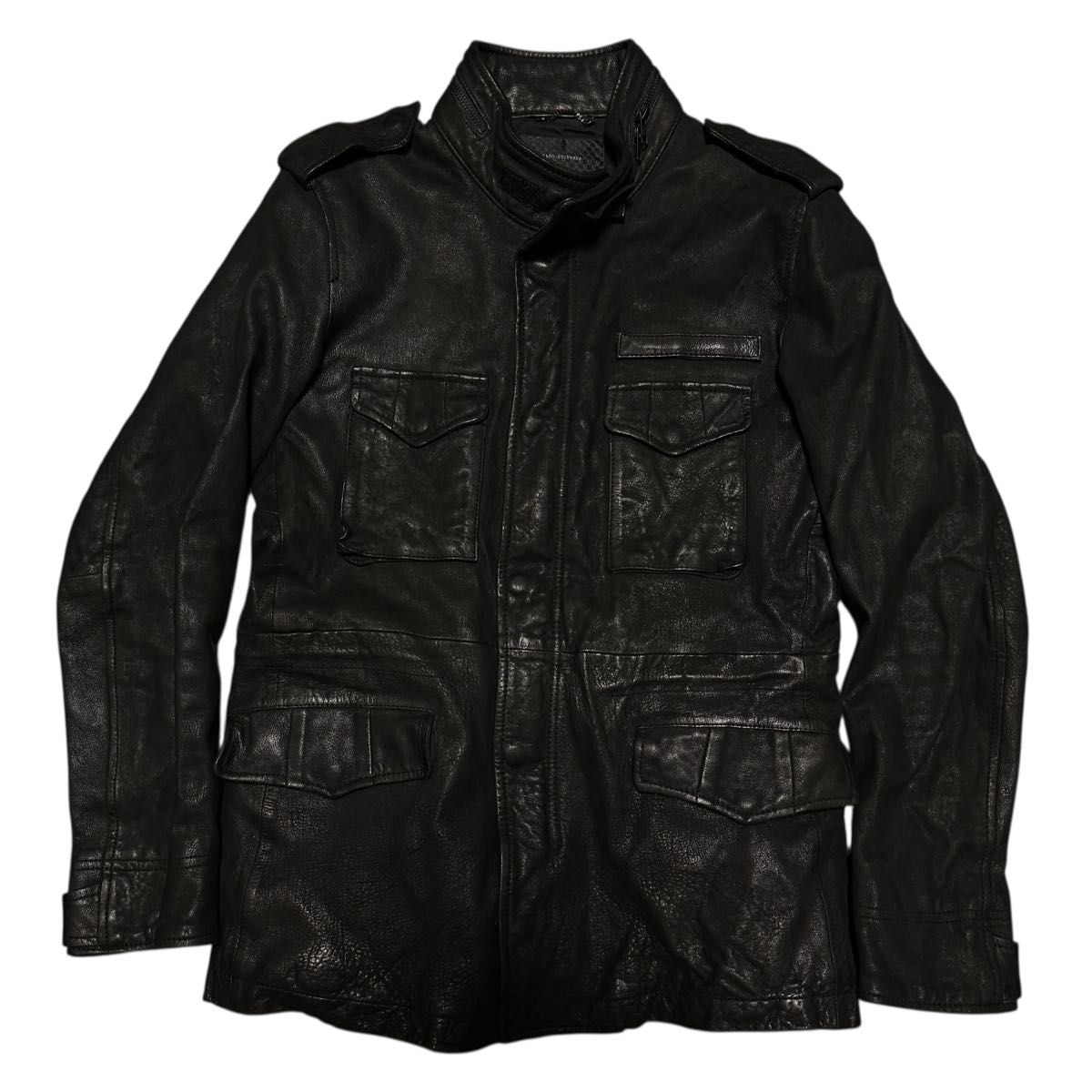 nano universe ナノユニバース ベジタブルタンニン M65 シープスキン レザージャケット ブラック メンズ 40