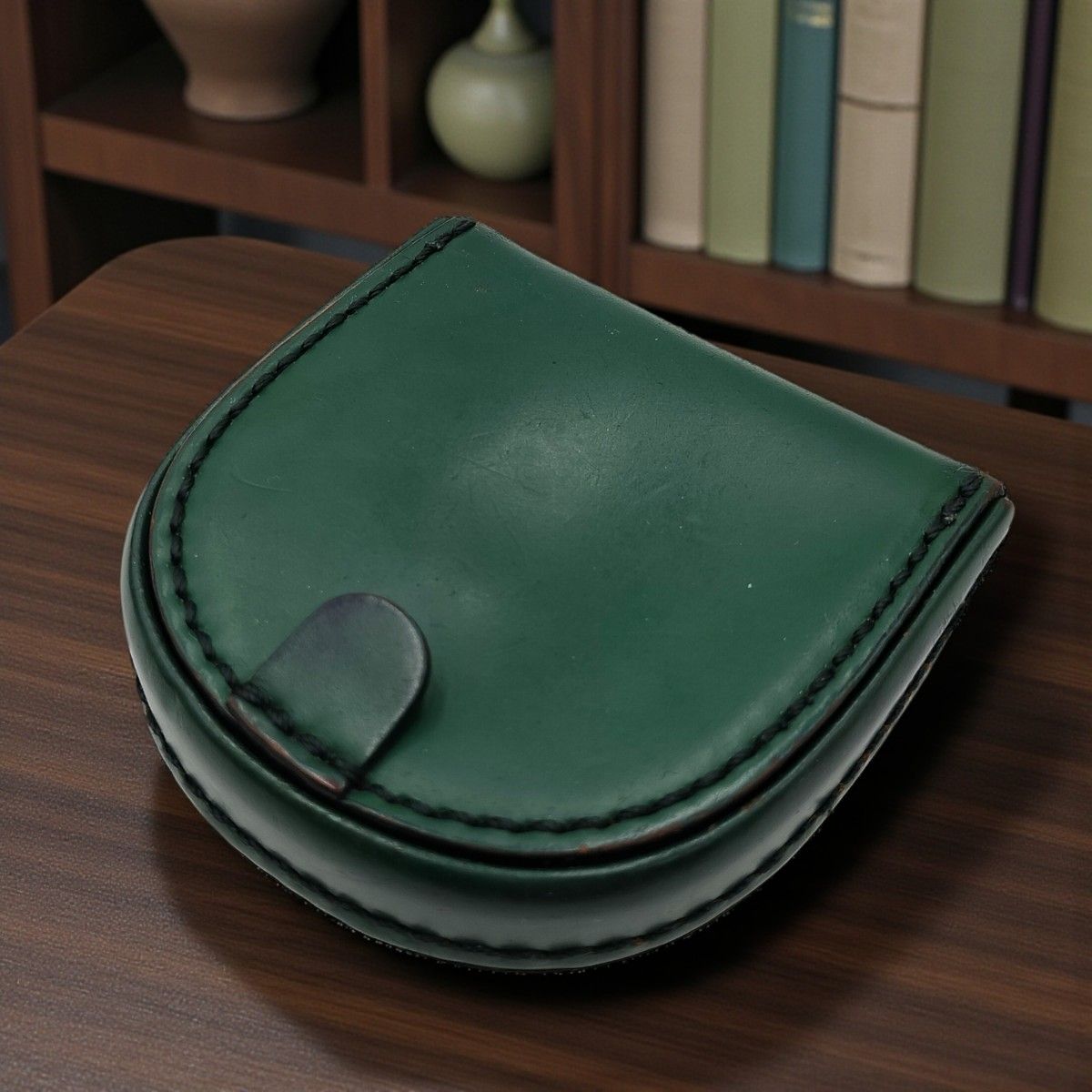 良品　希少色　リーガル　馬蹄型　コインケース　小銭入れ　ミニ財布　レザー　本革　コードバン　グリーン　緑色
