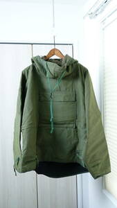 ★ヴィンテージ 1985年製 SMOCK WITH HOOD ATTACHED ミリタリープルオーバーフーデットジャケット　　古着ユーズド男性メンズMグリーン装備