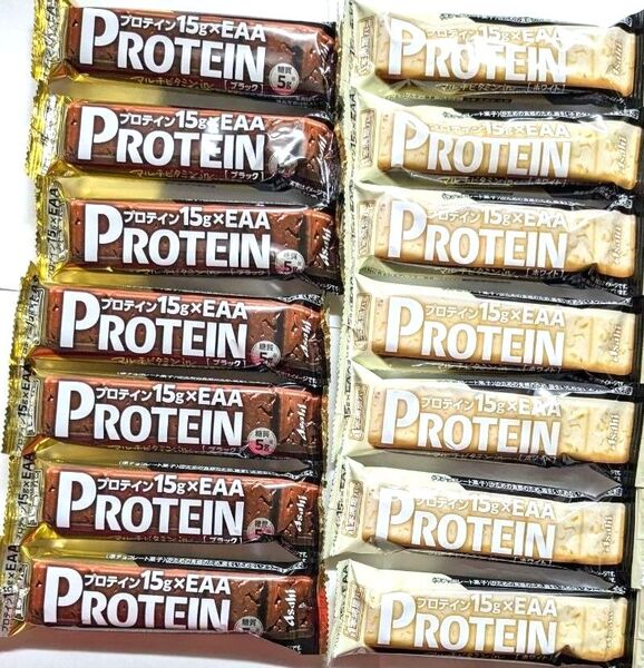 アサヒ プロテインバー 一本満足バー 合計14本 栄養食品 1本満足プロテインクーポン消費筋トレ糖質制限 ブラック ホワイト