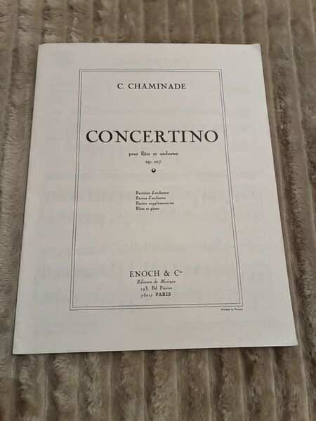 C. CHAMINADE CONCERTINO フルートとオーケストラ op.107 楽譜