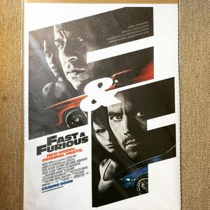 布 ポスター「ワイルド・スピード　ポール・ウォーカー　ヴィン・ディーゼル　白」