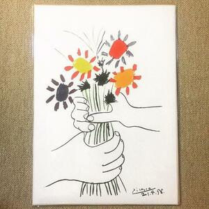 布 ポスター「パブロ・ピカソ　花束を持つ手　平和会議」