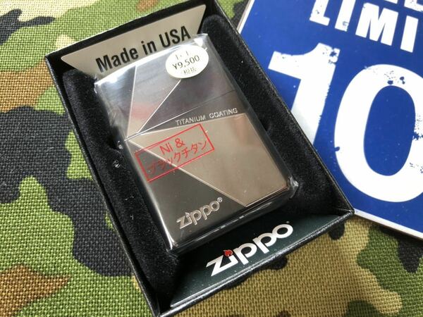 ●新品/未使用●キズに強い 黒 チタン と シルバー のツートンカラー チタン仕上げのジッポーライター mercismith2zippo TNK#C