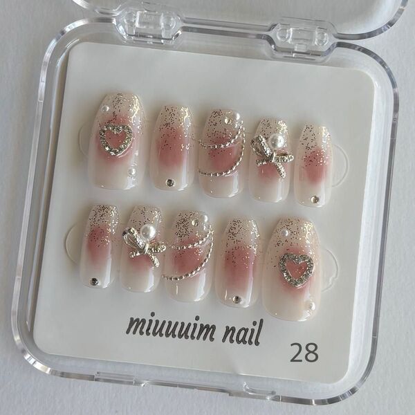 ネイルチップ ピンク チークネイル ラメ キラキラ 韓国風 ワンホンネイル フレンチガーリー y2k 推し活ネイル ちゅるん
