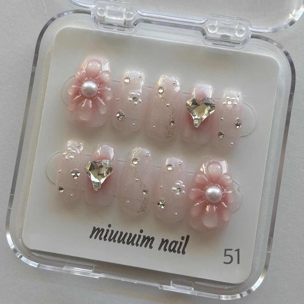 ネイルチップ ピンク 花 チークネイル 韓国風 ワンホンネイル フレンチガーリー y2k ちゅるん 推しネイル