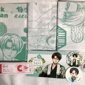 進撃の巨人×極楽湯:リヴァイ8点、手ぬぐい・ポスカ・おみくじ他