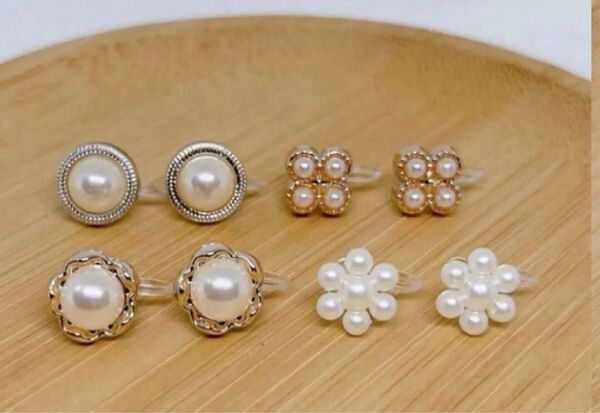 【795】樹脂パールノンホールピアス4ペア アレルギー対応イヤリング シンプルデザイン オケージョンセレモニースタイル大ぶり
