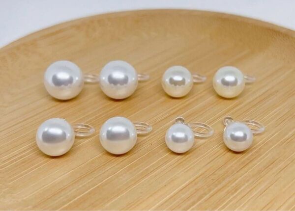【799】樹脂パールノンホールピアス4ペア アレルギー対応イヤリング シンプル 一粒デザイン オケージョンセレモニースタイル大ぶり