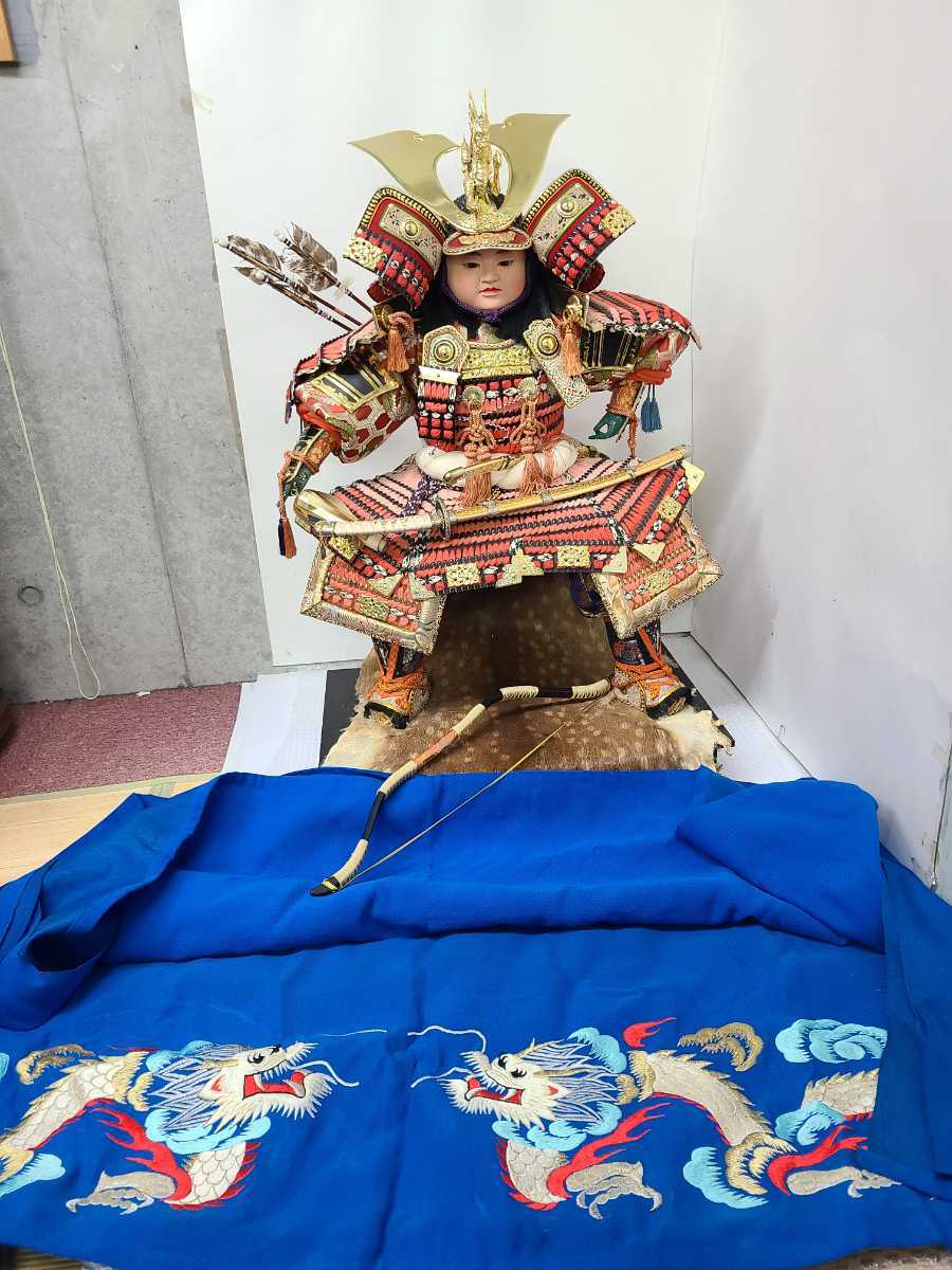 عمل شوجيتسو من الجيل السادس عشر دوهو أول معركة عامة للأولاد مهرجان كاساجي باين ماي دمية درع خوذة تزيين يوم الأطفال الارتفاع تقريبًا. 82 سم, موسم, الأحداث السنوية, يوم الطفل, دمى مايو