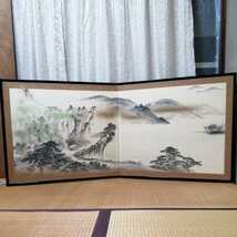 屏風 山水画　水墨画　たたみ一畳サイズ_画像2