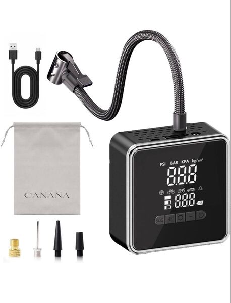 自転車 空気入れ 電動空気入れ驚きのパワー30秒高速充填 6000mAh大容量 自転車 空気入れ 電動 充電式