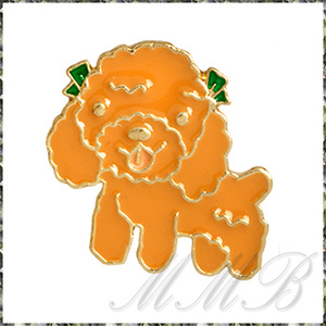 [BROOCH] Lapel Pin Puppy Dog エナメル彩色 可愛い子犬 ジャケット スーツ襟PINS ピンブローチ (ティーカッププードル)