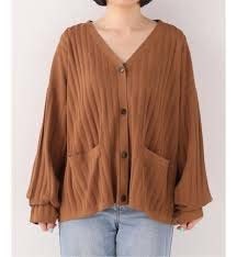  autumn color! TOTEMEto-temVINCIRIB cardigan Drop shoulder Camel Brown almost new goods \38500