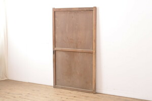 R-055121 peace made antique frame hinoki material ( hinoki cypress ) board chestnut material era. taste ... feeling . obi door 1 sheets ( wooden door, sliding door, fittings )(R-055121)