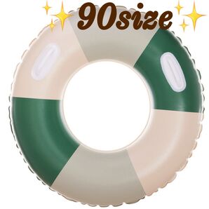 浮き輪♪ハンドル付き インポート かわいい トレンド おしゃれ ナイトプール 海水浴 大人 リゾート 水遊び グリーン緑色フロート