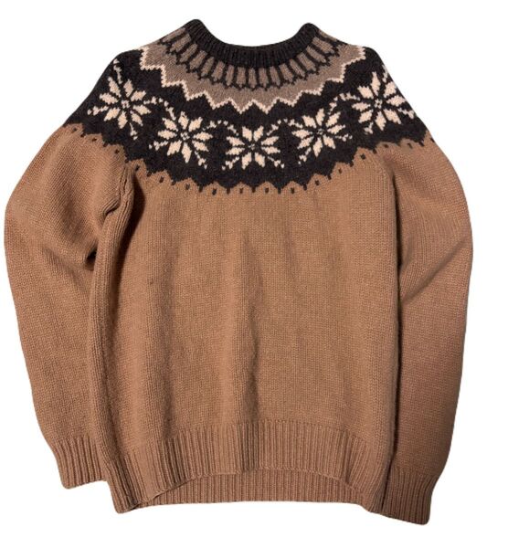 セーター brooks brothers カシミヤ ニット ウール ノルディックセーター 雪柄 ブラウンサイズS