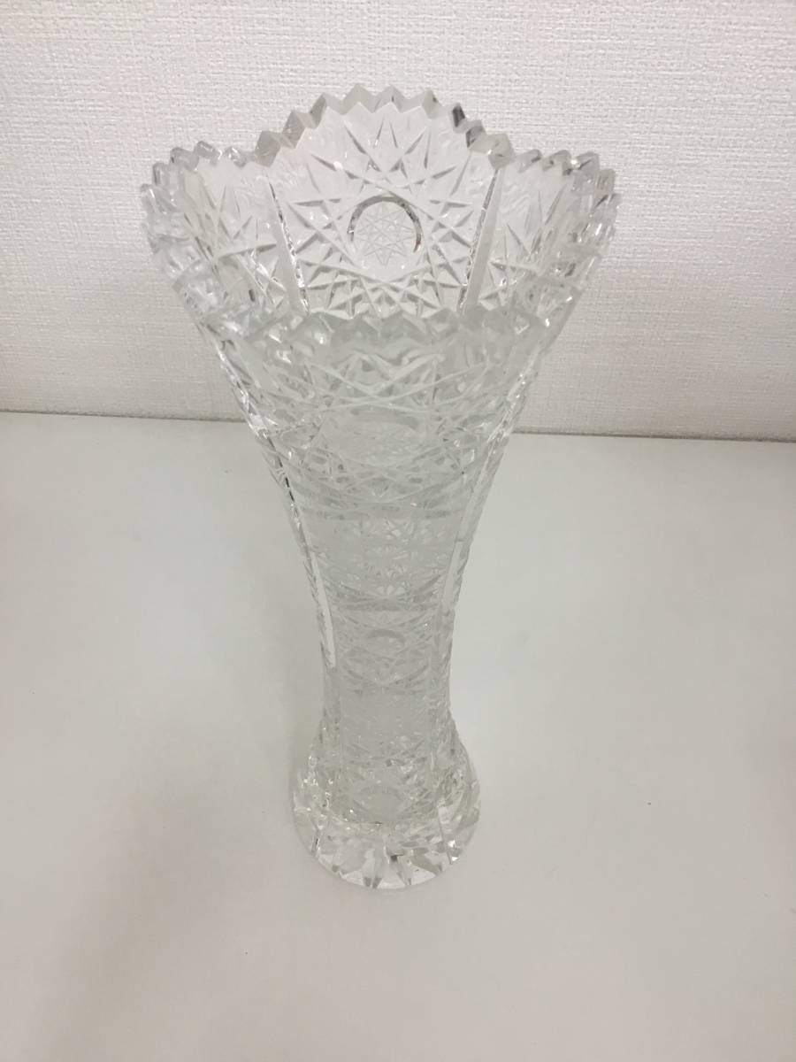 KAMEI GLASS CHEVALIER Crystal 24% Handmade Cut, furniture, interior, Interior accessories, vase