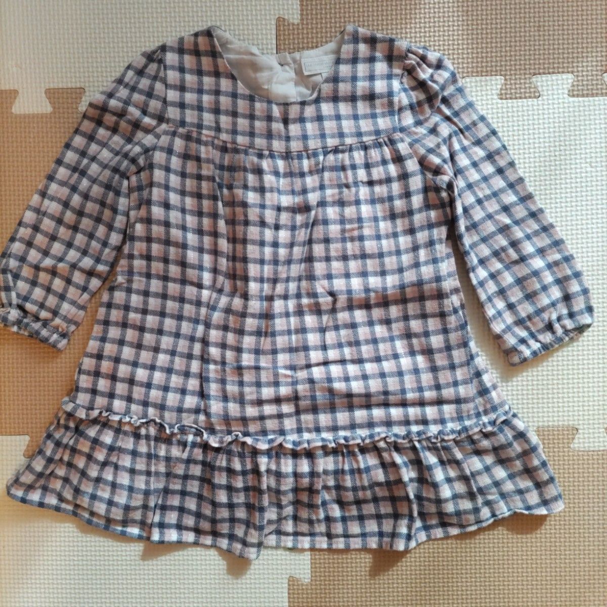ワンピース 長袖 チェック柄 ワンピース ピンク 青 12-18M 80 90 the little white company