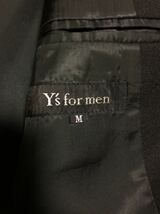 ■ Y's for men ワイズ フォーメン ■ 95AW ME-J02-117 4釦 ダブル ジャケット タック入 ウール ギャバ スーツ セットアップ ブラックM_画像6