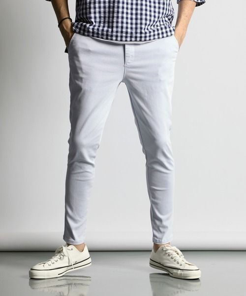 新品 The DUFFER of ST.GEORGE BLUE YARN SKINNY TROUSERS パンツ サイズM