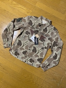 未使用☆【HARD BIRD by The Flat Head】カモフラミリタリーシャツ HMS-02W MILITARY L/S SHIRT ハードバード カーキ 34 フラッドヘッド