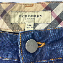 即決★BURBERRY LONDON★30R イタリア製デニムパンツ バーバリーロンドン 三陽商会 ノバチェック 革パッチ 牛革 メンズ ジーンズ フラップ_画像10