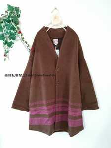  Titicaca North индеец образец jQ шерстяное пальто внешний новый товар не использовался этнический Asian свободный размер 