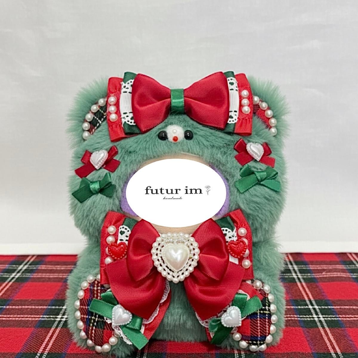 【 11-12cm 】新作 くま耳 ぬい服 おすわりぬい服 ハンドメイド