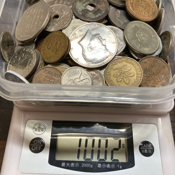 日本古銭 外国硬貨 記念メダル 穴銭 コレクション 1kg (0918)