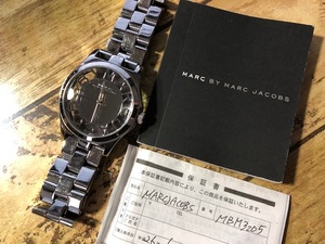 AK1205 良好程度 冊子付 MARC BY MARC JACOBS マークバイマークジェイコブス HenrySkelton ヘンリースケルトン MBM3205 クオーツ 腕時計