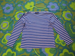 MADE IN FRANCE St. James SAINT JAMES long sleeve border cut and sewn blue / light . pink XXS cotton 100