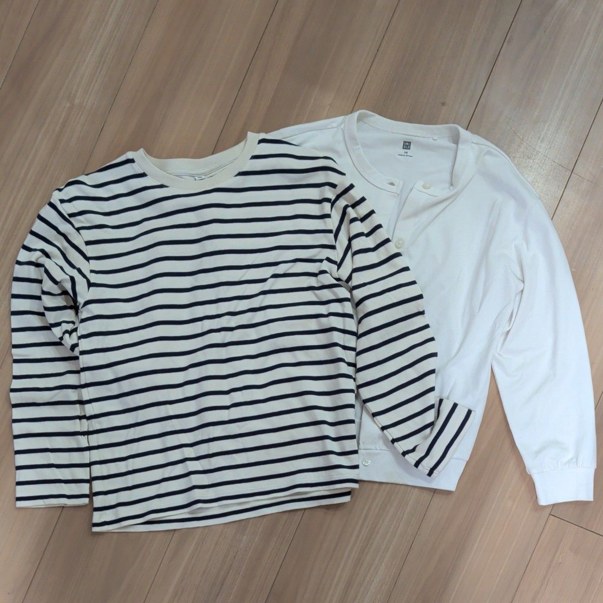 UNIQLO ボーダー長袖Tシャツ 白カーディガン 2枚セット