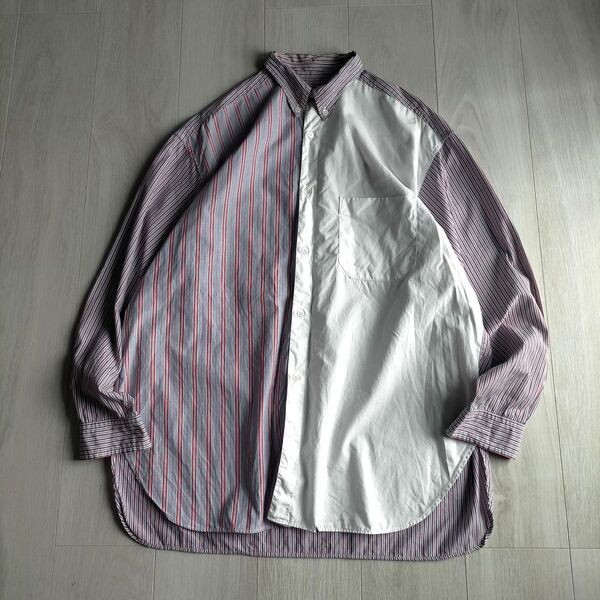 MEN'S MELROSE マルチストライプ ボタンダウンシャツ