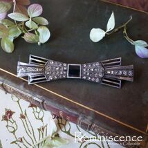 【ハンサムで小粋なアールデコ】ヴィンテージ フランス ブローチ アクセサリー リボン◆◆Vintage Art Deco Style Ribbon Brooch◆_画像1