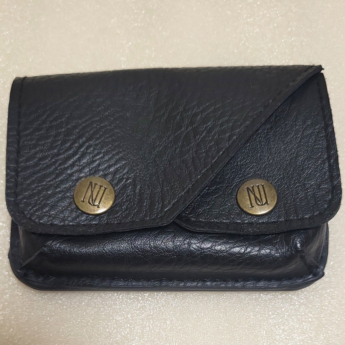 nano・universe ナノユニバース ダブルフラップ コインケース/ 財布 小銭入れ 名刺入れ カード入れ 黒 ブラック