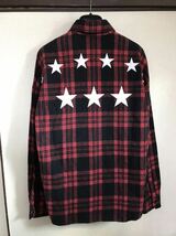 【良品】 FCRB f.c real bristol エフシーレアルブリストル SOPHNET ソフネット ARCH STAR FLANNEL CHECK SHIRTS チェックシャツ 長袖 RED_画像4